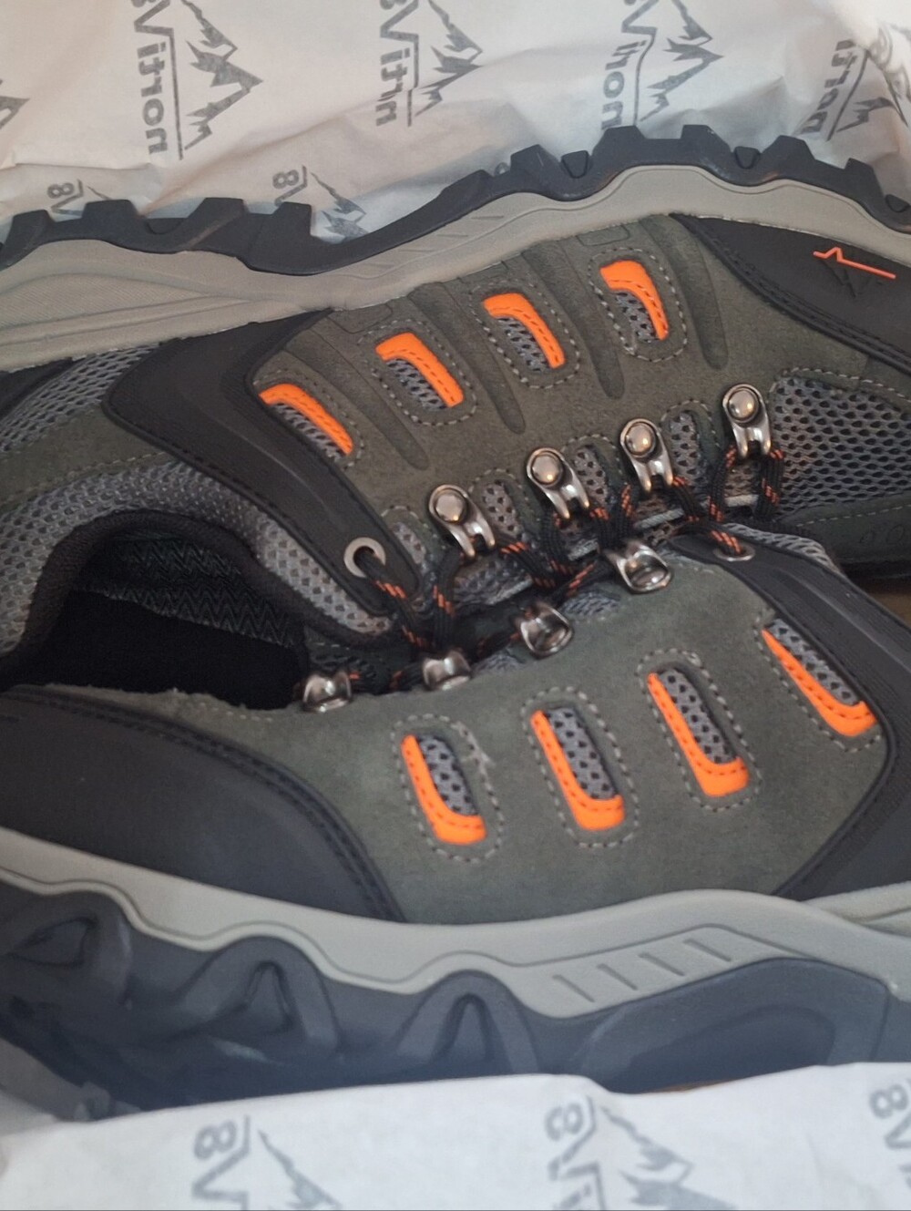 Nortiv-8 QUEST-1 Men's Black/Dark Grey/Orange Casual Sneakers